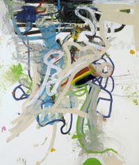 Strumming Painter, Acrylic, pencil and pastel on canvas, 195 x 165 cm, Hamburg 2004